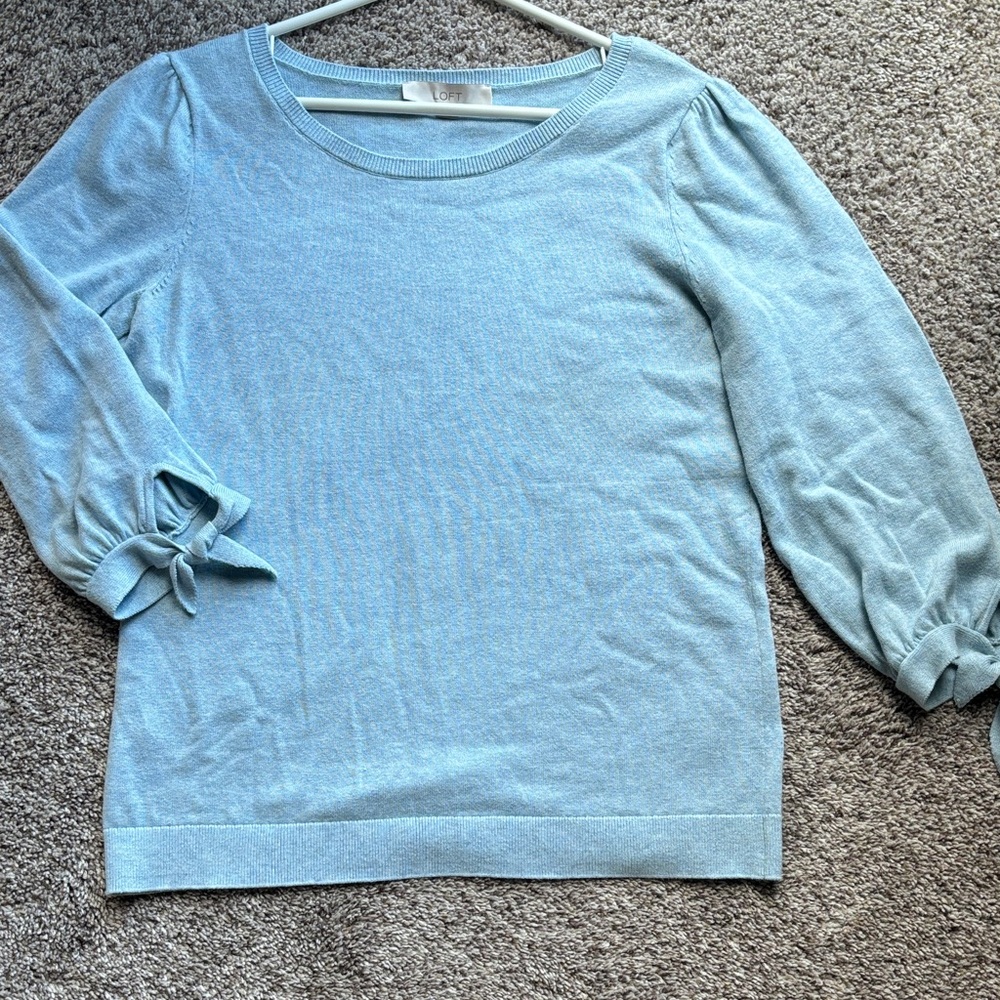 LOFT Sky Blue Crew Neck Sweater